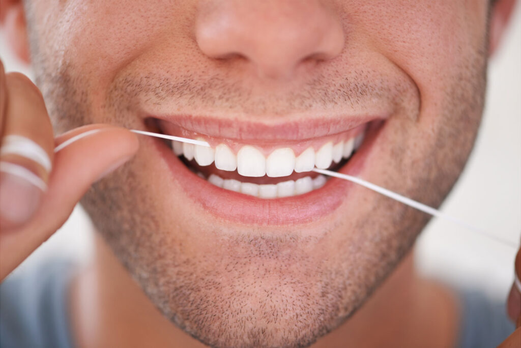brushing and flossing routine to support gum health