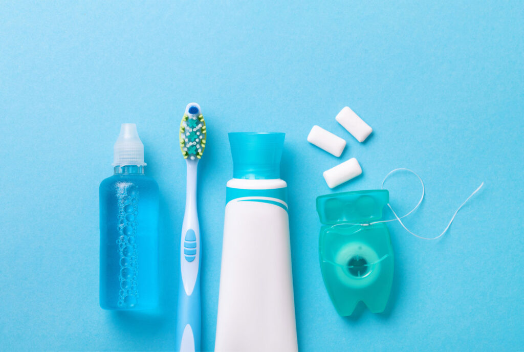 back to school dental care kit with toothbrush and floss
