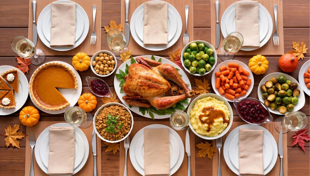 Food for share in family at Thanksgiving