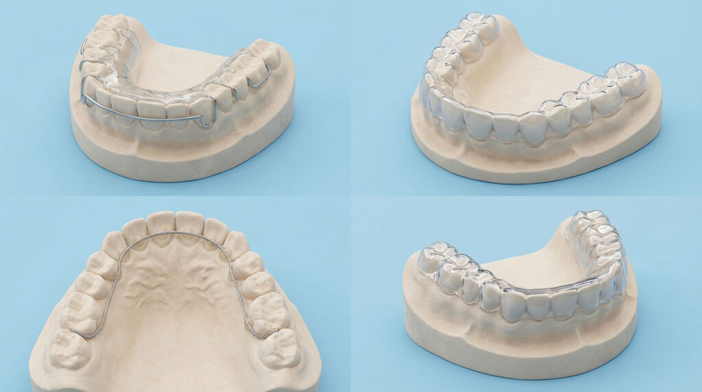 orthodontic retainers types hawley clear essix fixed comparison