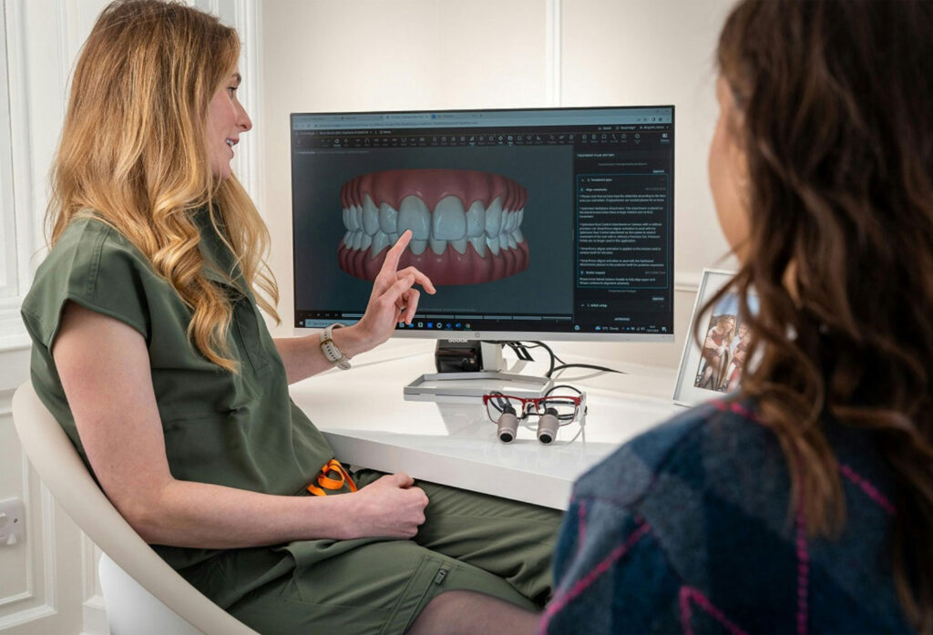 3D dental scan used for Invisalign treatment planning and tooth movement simulation
