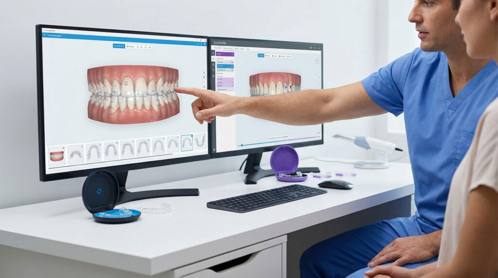 3D dental scan used to plan Invisalign vs SureSmile clear aligner treatment