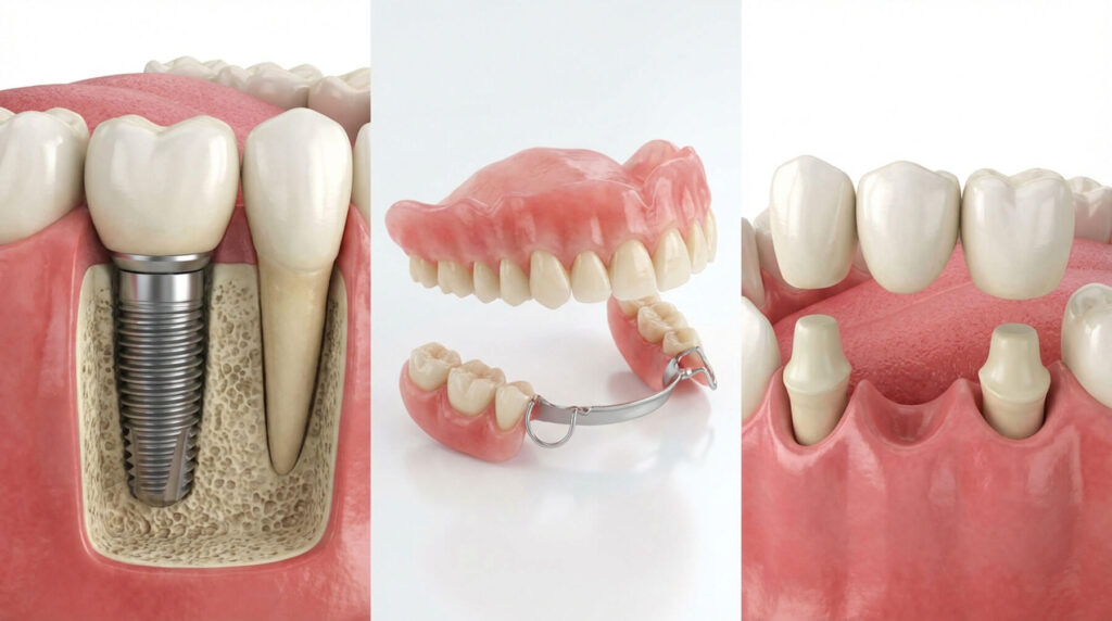 Dental implant crown restoration replacing a missing tooth naturally