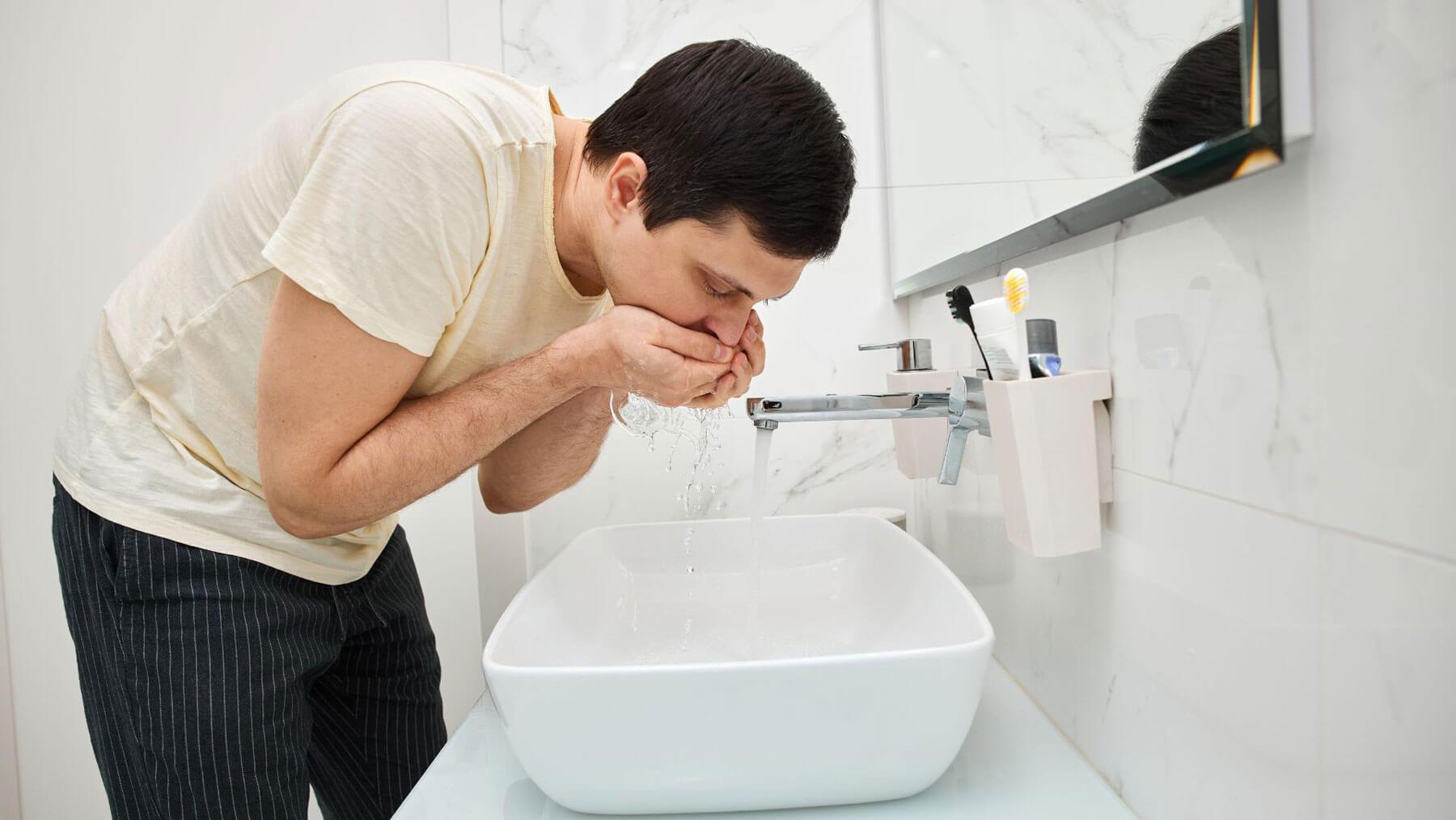 Close-up of rinse dental after oil pulling